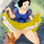 Snow White plays with the animals of the forest