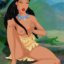 Pocahontas posing naked in the forest