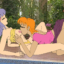 Two sexy toons have lesbian sex by the pool