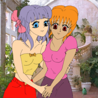 Two sexy toons have lesbian sex by the pool