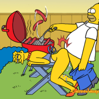 Homer has a wild sexual barbeque