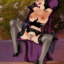 Dark Queen Narisse is sensual black garter and stockings