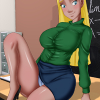 The teacher walks in on a sexy, naked Cornelia in the classroom!