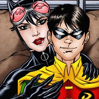 Catwoman getting it on with Robin!