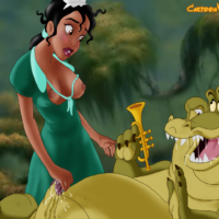 Tiana has wild jungle sex with a Crocodile. Part I.