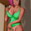 Sexy Tecna in her skimpy green bathing suit!
