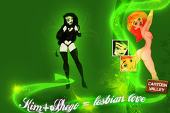 Kim Possible and Shego = Hot lesbian love wallpaper!